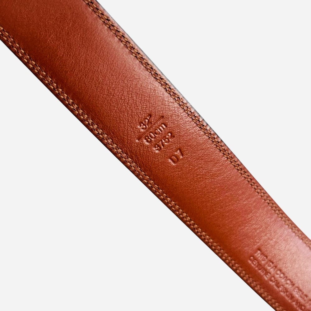 COACH Brown Genuine CalfSkin & Solid Brass Buckle Classic Men’s Belt Sz 32/80cm - Picture 5 of 8